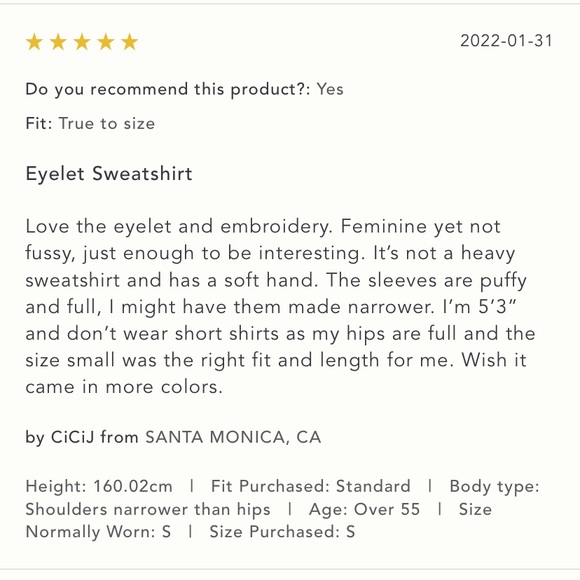 Anthropologie NWT Eyelet Sweatshirt Size XS. ***Coming soon*** - Picture 5 of 10